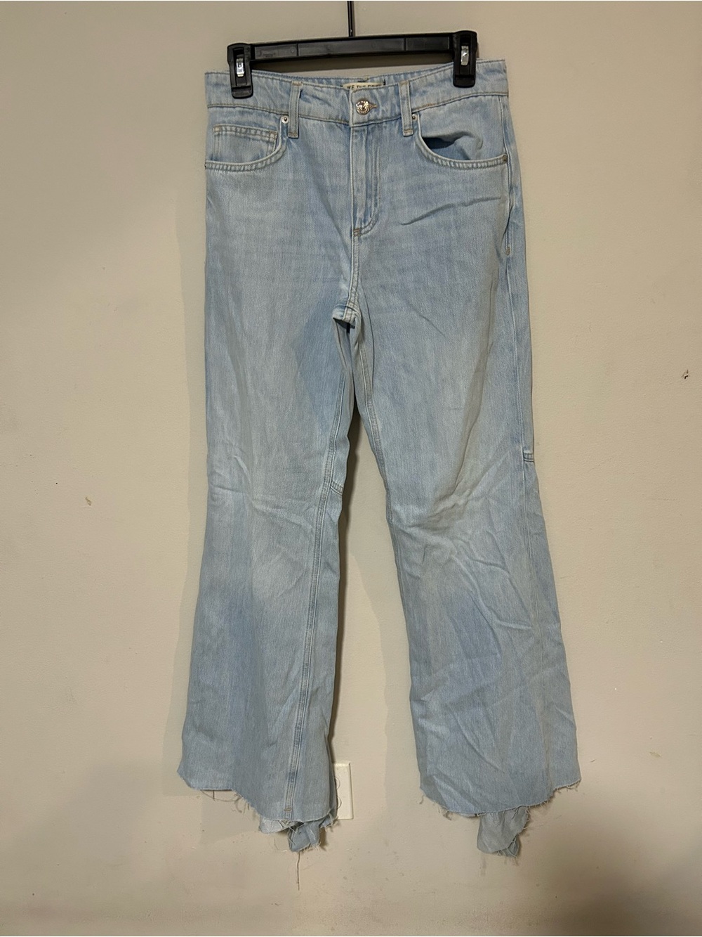 NWOT Free People "We The Free" Risk Taker Utility Wide-Leg Jeans - Size 27 #525